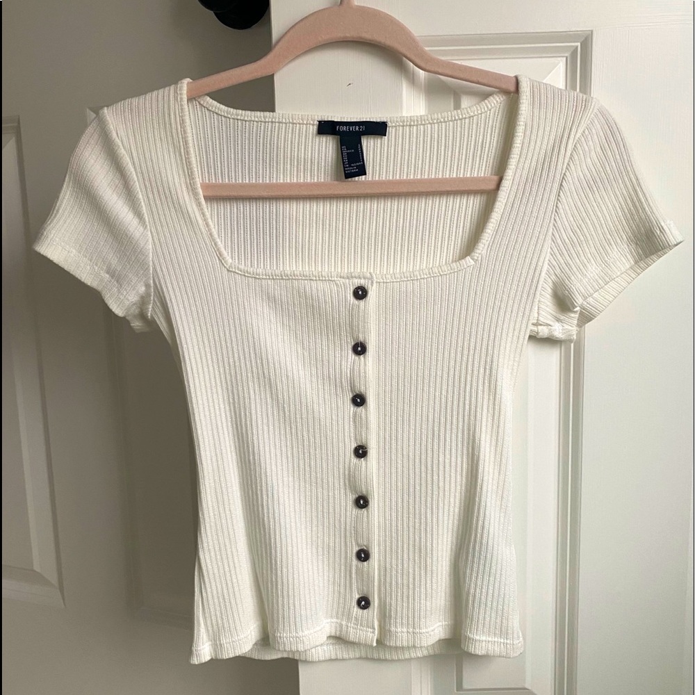 forever 21 square neck button tee !